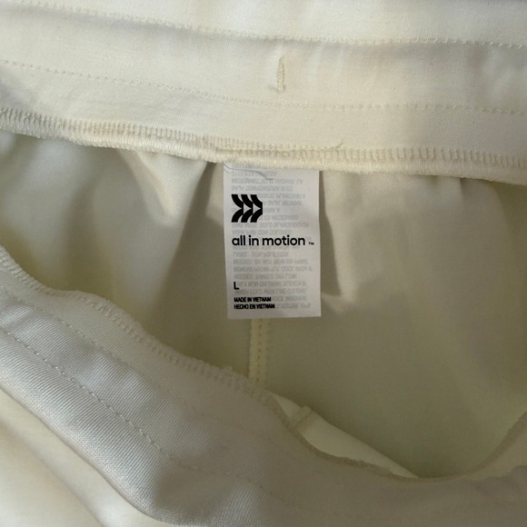 All In Motion Airy Sleek Wide Leg Pant Athleisure Large Cream High Rise - Picture 8 of 13